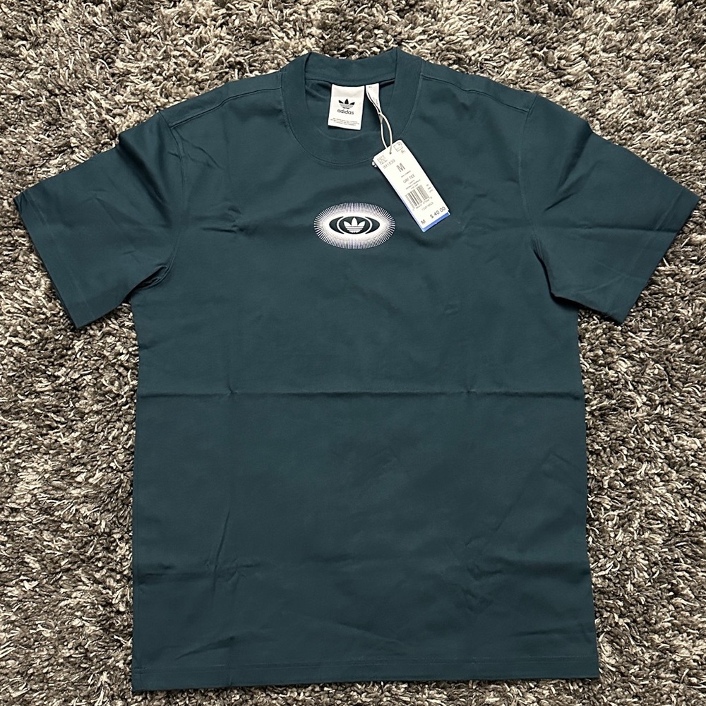 New Adidas Men's Dark Teal Short Sleeve Tee